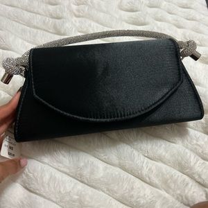 Elegant Black Clutch with Flap Closure